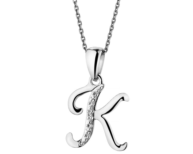 Přívěsek z bílého zlata s diamantem - písmeno K - 0,003 ct - ryzost 585