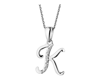 Přívěsek z bílého zlata s diamantem - písmeno K - 0,003 ct - ryzost 585