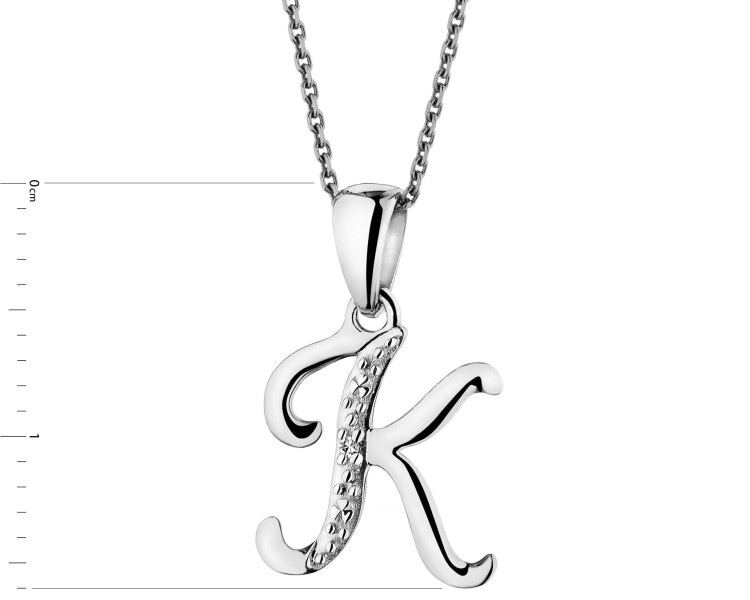 Přívěsek z bílého zlata s diamantem - písmeno K - 0,003 ct - ryzost 585