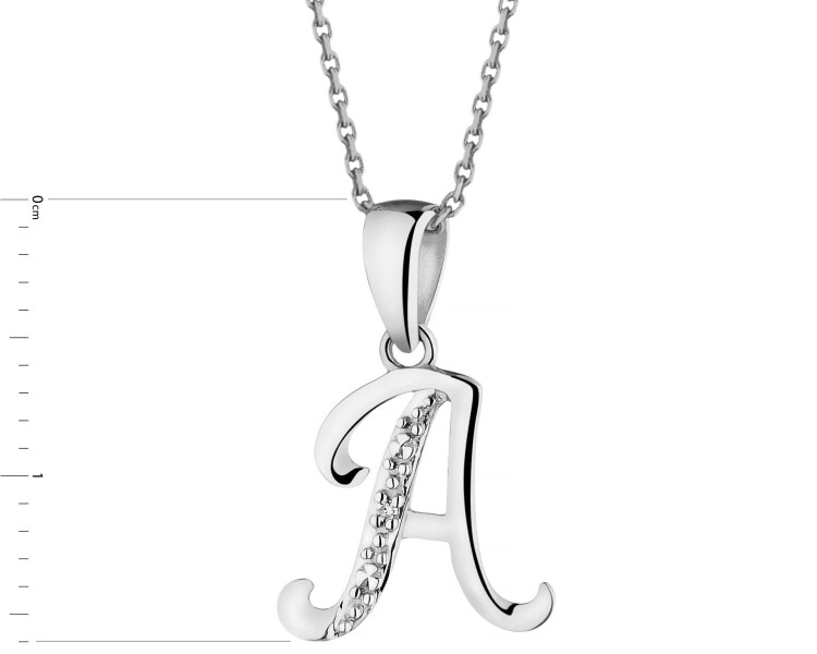 Přívěsek z bílého zlata s diamantem - písmeno A - 0,003 ct - ryzost 585