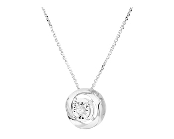 Náhrdelník z bílého zlata s briliantem - 0,05 ct - ryzost 585