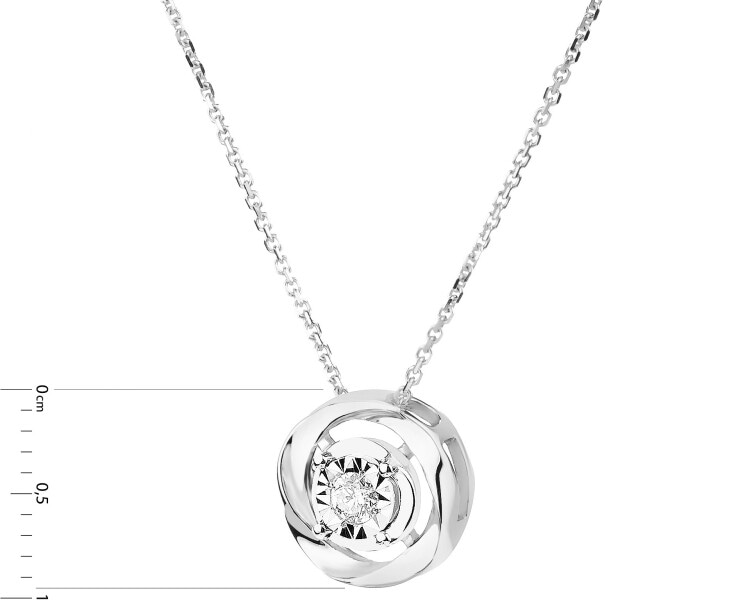 Náhrdelník z bílého zlata s briliantem - 0,05 ct - ryzost 585