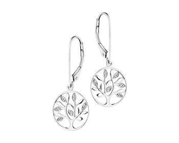 585 Rhodium-Plated White Gold Earrings with Diamonds 0,01 ct - fineness 14 K></noscript>
                    </a>
                </div>
                <div class=