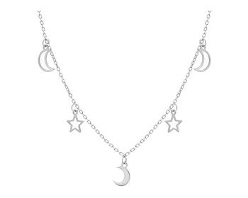 Stříbrný náhrdelník - půlměsíce, hvězdy