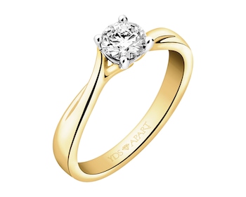 Zlatý prsten s briliantem - 0,50 ct - ryzost 750