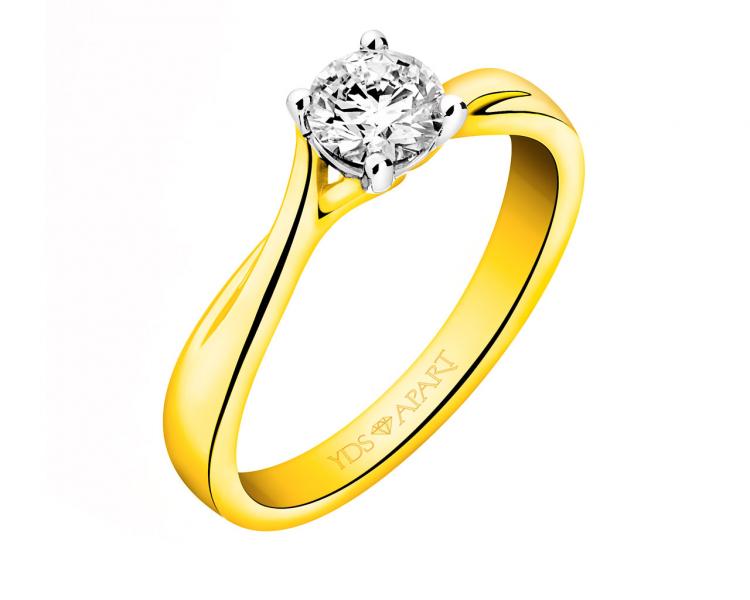 Zlatý prsten s briliantem 0,50 ct - ryzost 750