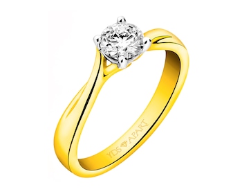 Zlatý prsten s briliantem 0,50 ct - ryzost 750