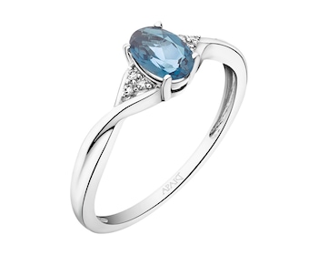 Prsten z bílého zlata s diamanty a topazem (London Blue) 0,02 ct - ryzost 585></noscript>
                    </a>
                </div>
                <div class=