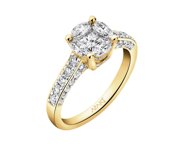 Zlatý prsten s diamanty - 1,20 ct - ryzost 585