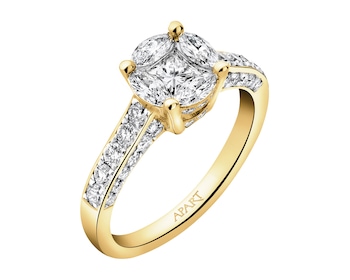 Zlatý prsten s diamanty - 1,20 ct - ryzost 585