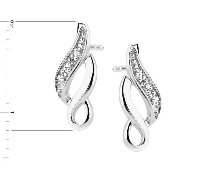 750 Rhodium-Plated White Gold Earrings with Diamonds 0,008 ct - fineness 14 K