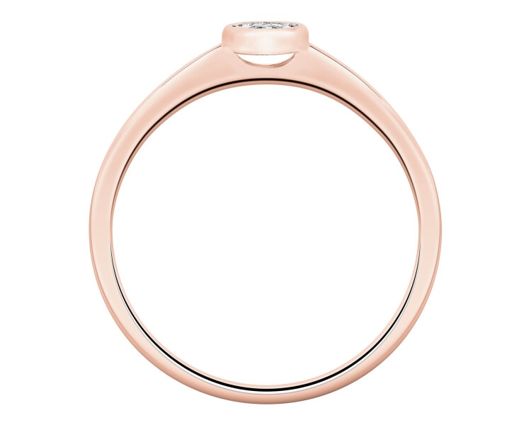 Prsten z růžového a bílého zlata s briliantem - 0,05 ct - ryzost 585