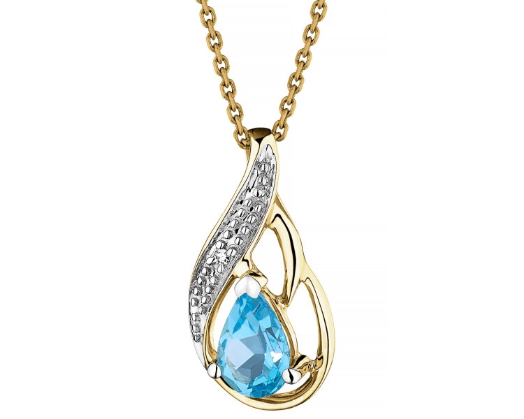 Zlatý přívěsek s diamantem a topazem - ryzost 585