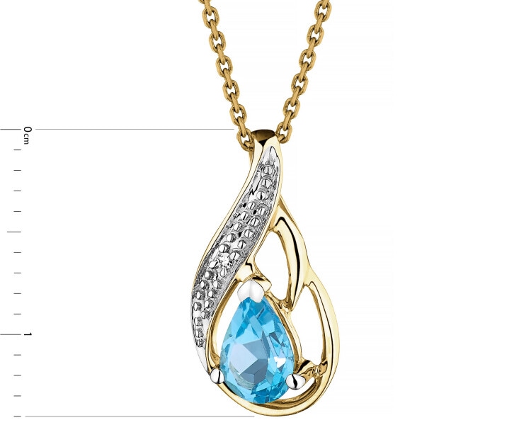 Zlatý přívěsek s diamantem a topazem - ryzost 585