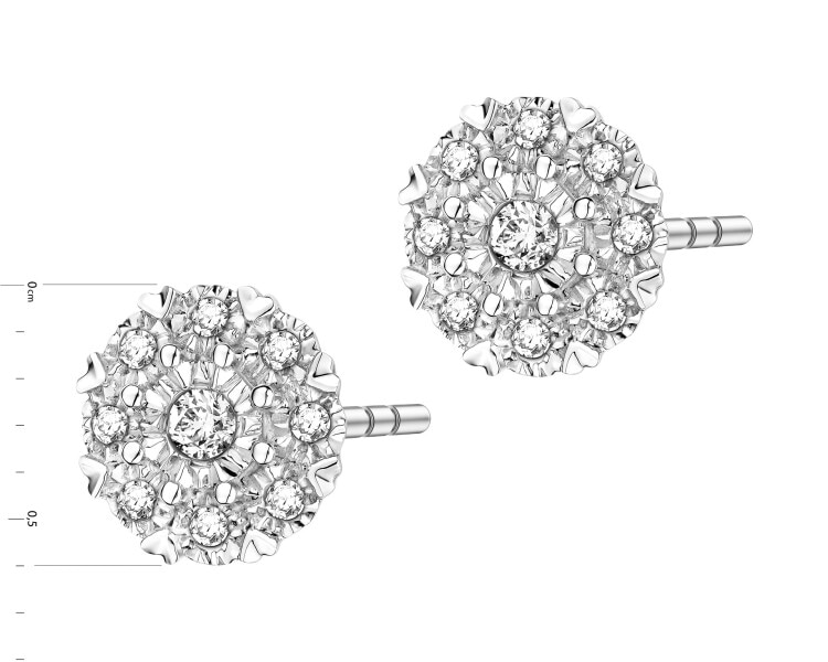 Náušnice z bílého zlata s diamanty - 0,10 ct - ryzost 585