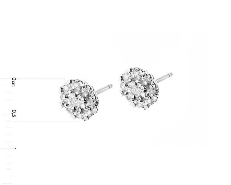 750 Rhodium-Plated White Gold Earrings with Diamonds 0,10 ct - fineness 14 K