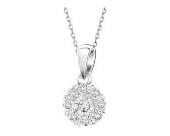 Přívěsek z bílého zlata s diamanty - 0,05 ct - ryzost 585