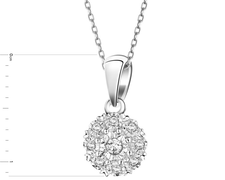 Zawieszka z białego złota z diamentami - 0,05 ct - próba 585