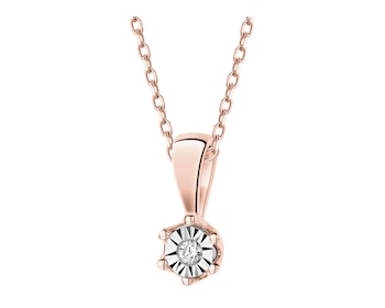 Přívěsek z růžového a bílého zlata s briliantem - 0,01 ct - ryzost 585