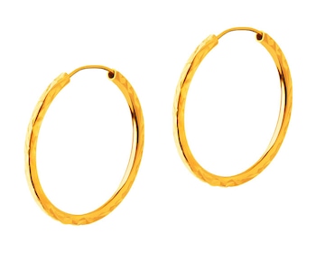 Złote kolczyki szarnir - koła, 24 mm