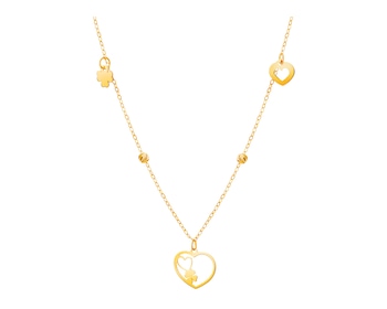 Zlatý náhrdelník, anker - srdce, čtyřlístky