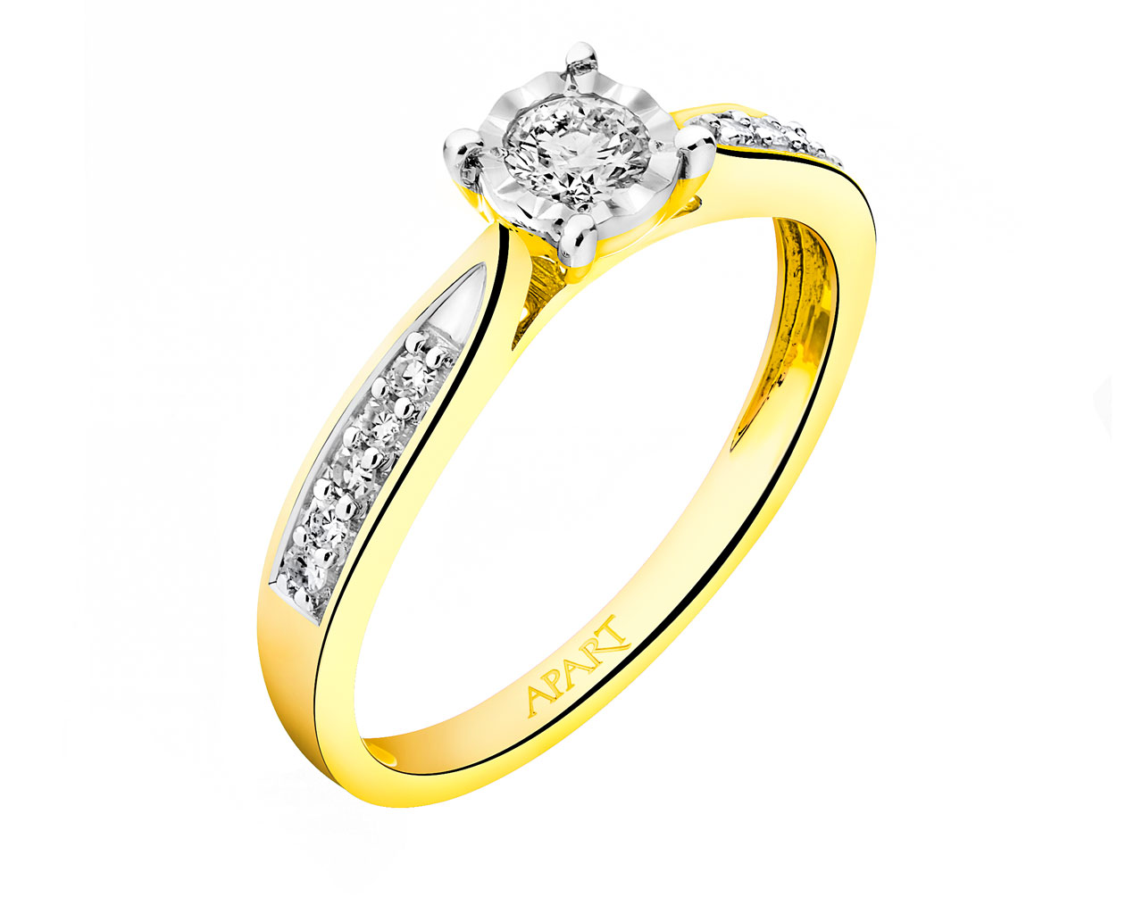 Zlatý prsten s diamanty  0,24 ct - ryzost 585