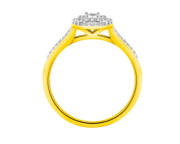Prsten ze žlutého a bílého zlata s diamanty 0,19 ct - ryzost 585