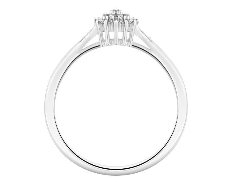Prsten z bílého zlata s diamanty - 0,07 ct - ryzost 585