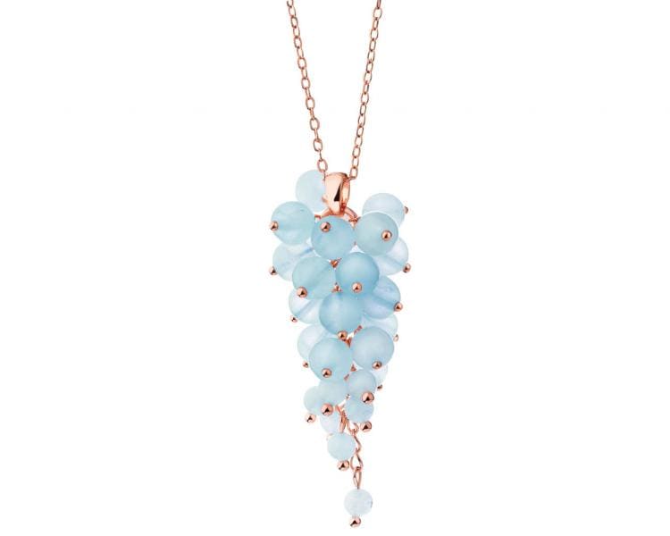 Pozlacený náhrdelník z mosazi s akvamarínem