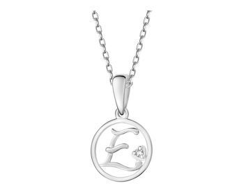 Přívěsek z bílého zlata s diamantem - písmeno E - 0,003 ct - ryzost 585