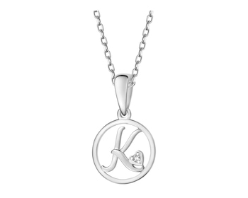 Přívěsek z bílého zlata s diamantem - písmeno K - 0,003 ct - ryzost 585
