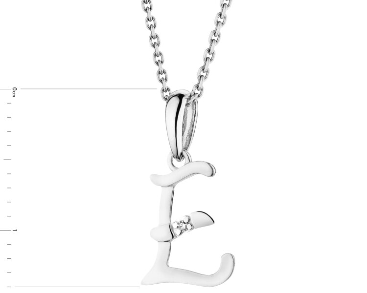 Zawieszka z białego złota z diamentem - litera E - 0,004 ct - próba 585