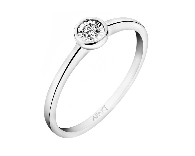 Prsten z bílého zlata s briliantem - 0,05 ct - ryzost 585