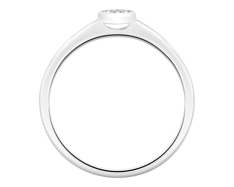 Pierścionek z białego złota z brylantem - 0,05 ct - próba 585