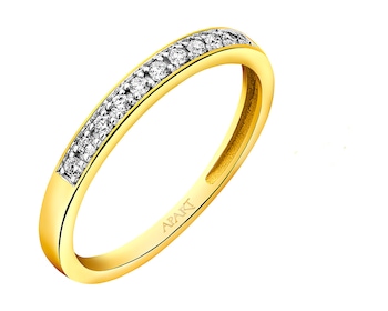 Prsten ze žlutého zlata s brilianty 0,10 ct - ryzost 585
