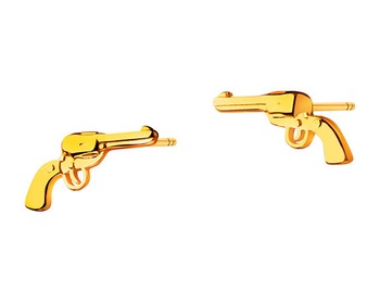 Złote kolczyki - pistolety