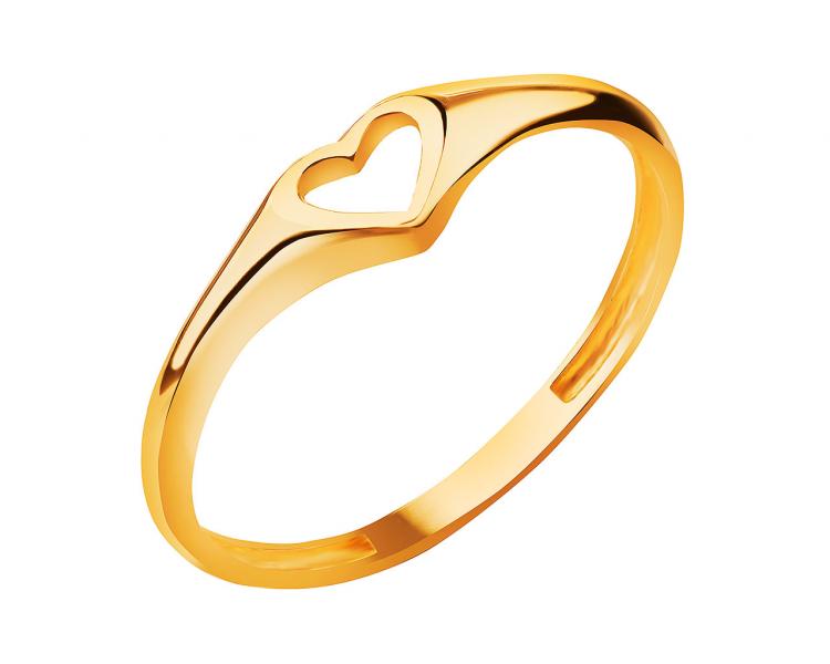 Złoty pierścionek - serce 