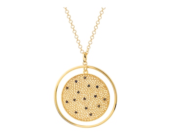 Pozlacený náhrdelník z bronzu se zirkony - kruh