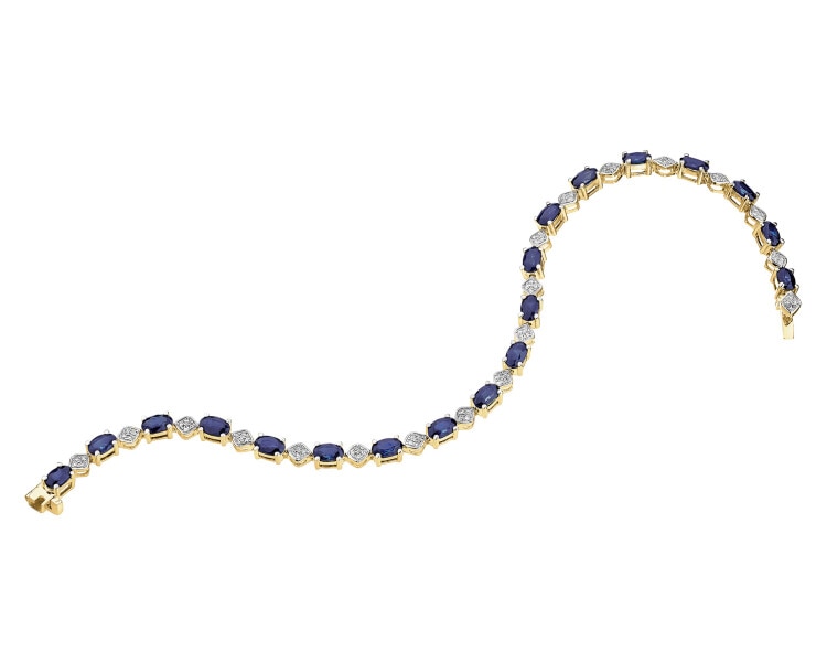 14 K Rhodium-Plated Yellow Gold Bracelet - fineness 14 K