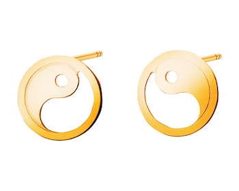 Złote kolczyki - yin yang
