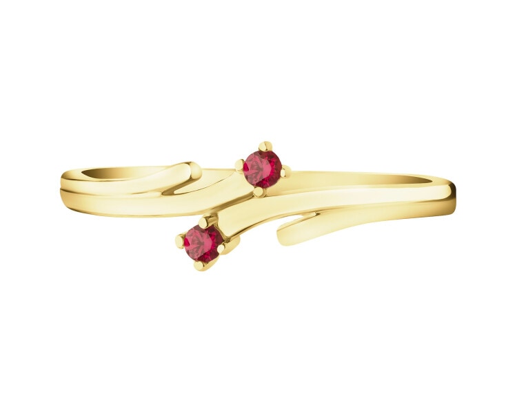 14 K Yellow Gold Ring with Synthetic Ruby