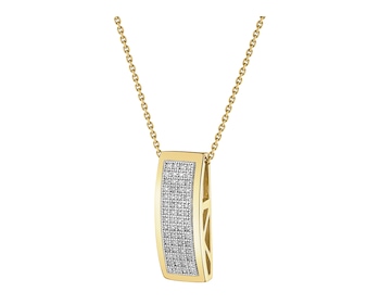14 K Rhodium-Plated Yellow Gold Pendant with Diamonds - 0,15 ct - fineness 14 K