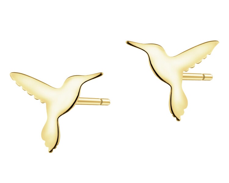 Złote kolczyki - kolibry