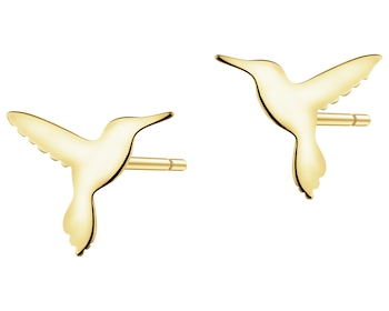 Złote kolczyki - kolibry