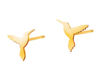 Złote kolczyki - kolibry