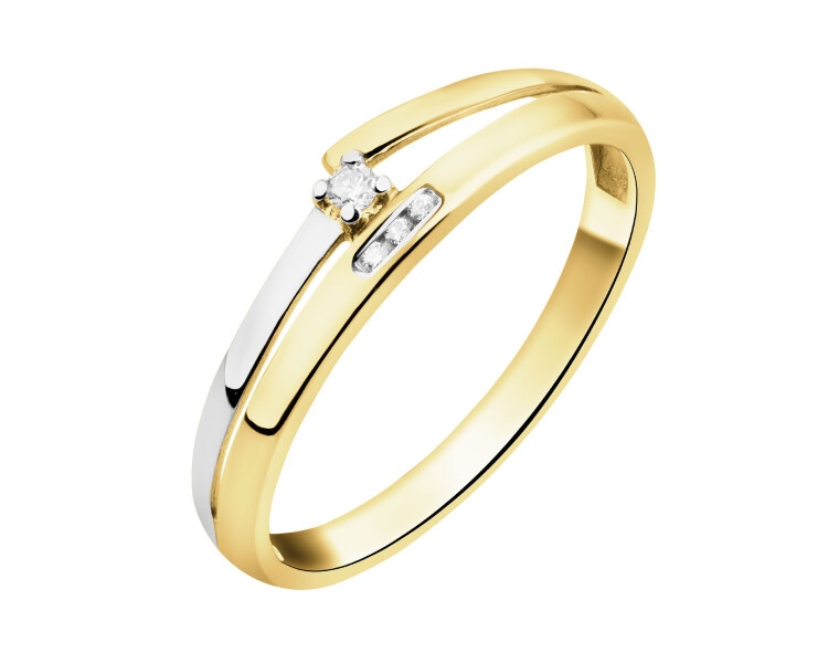 Złoty pierścionek z cyrkoniami