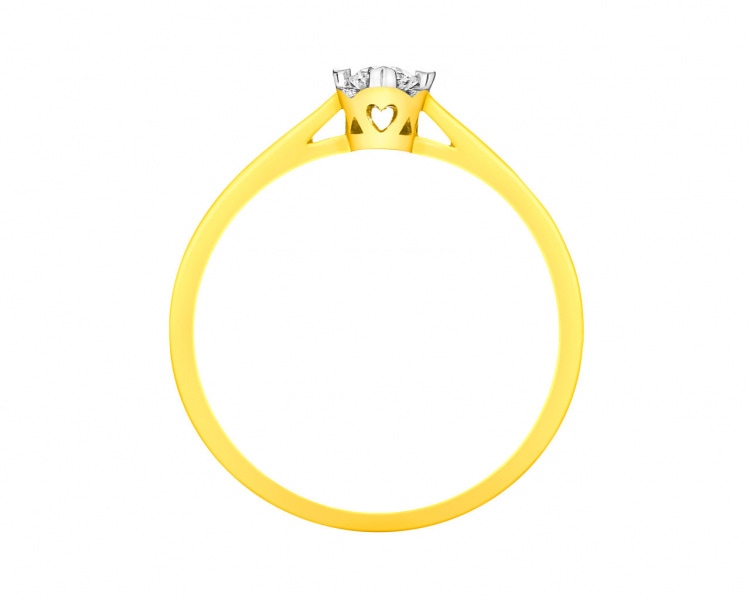 Zlatý prsten s briliantem - srdce 0,23 ct - ryzost 585