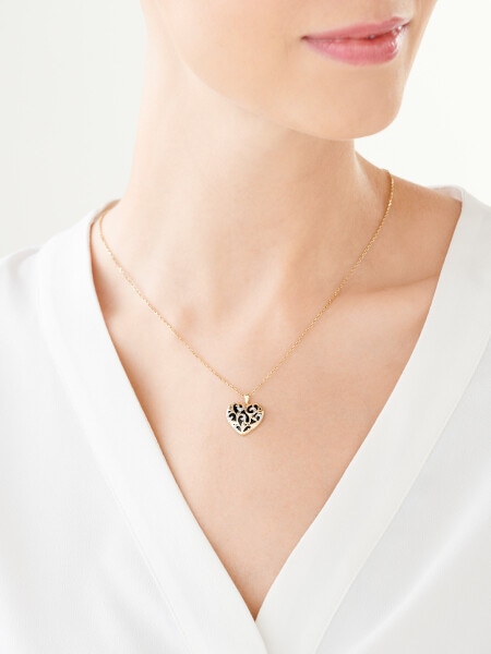 9 K Rhodium-Plated Yellow Gold Pendant - fineness 9 K