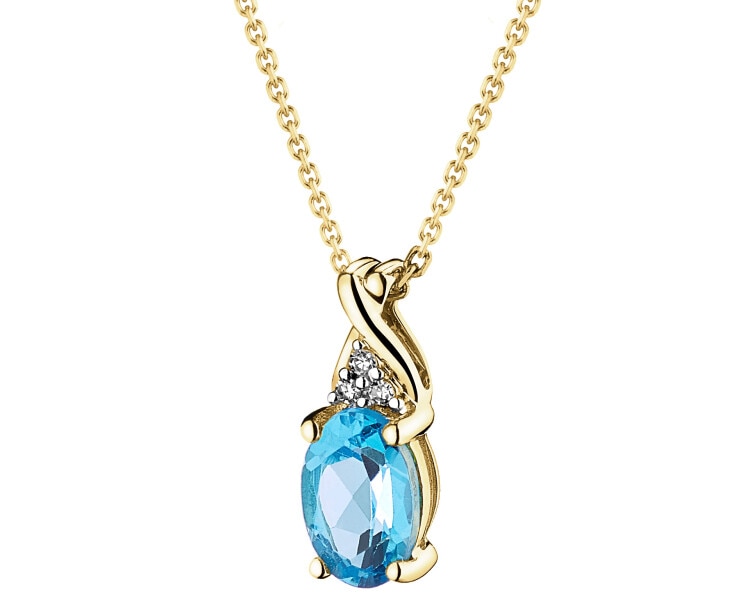 14 K Rhodium-Plated Yellow Gold Pendant - fineness 14 K