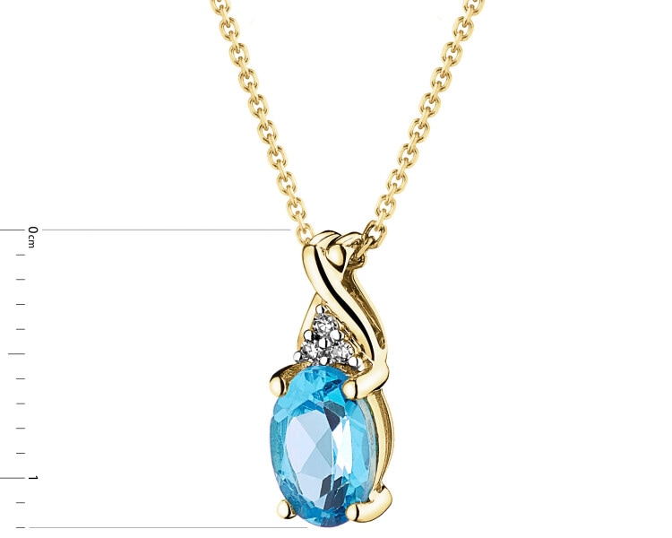 14 K Rhodium-Plated Yellow Gold Pendant - fineness 14 K